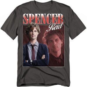 Criminal Minds Unisex Adult Spencer Reid Bootleg T-Shirt / Charcoal